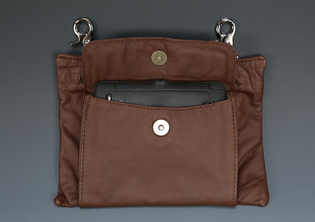 Distressed Brown Large Trigger Clip Bag