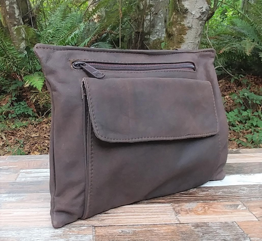 Distressed Brown Large Trigger Clip Bag