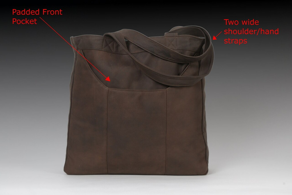 Distressed Brown Double-Zip Super Tote