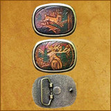 Tooled Wildlife Belt Buckles