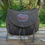 Distressed Brown Medium Route #66 Hobo with N.W. Indian Wolf Medallion