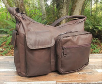 Distressed Brown Hidden Pocket Small Hobo