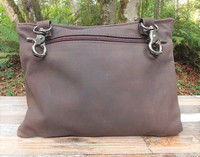 Distressed Brown Large Trigger Clip Bag