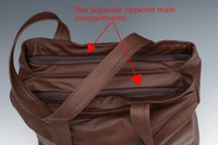 Distressed Brown Double-Zip Super Tote