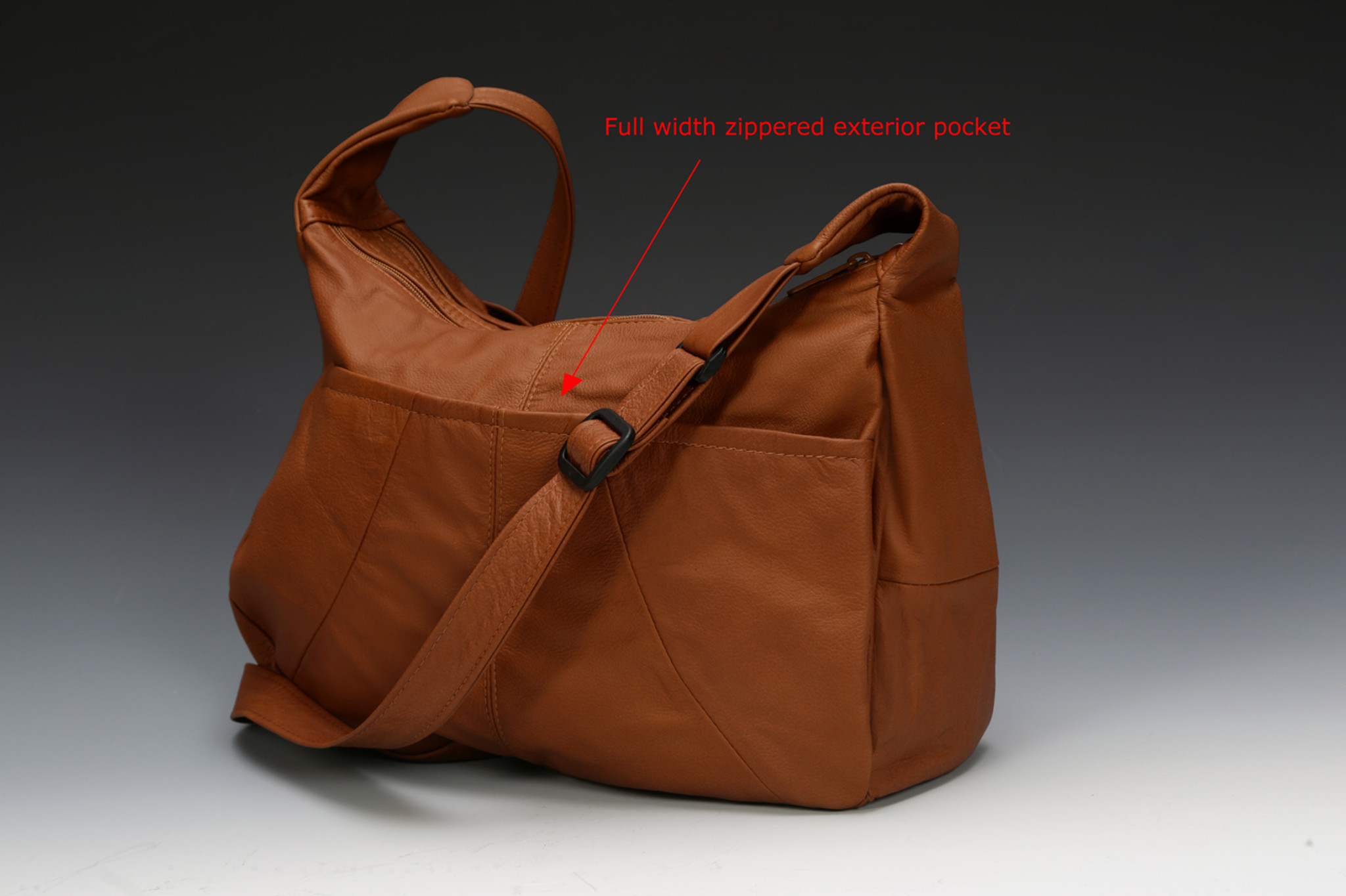 leather hobo bag with outside pockets