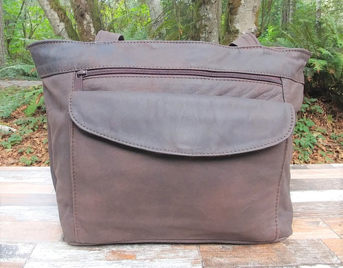 Distressed Brown Small Tote