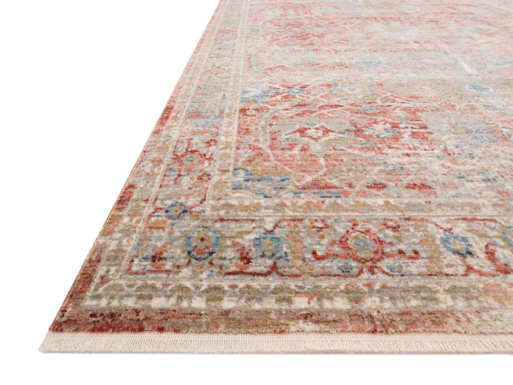 Loloi Claire CLE-01 Red/Ivory Area Rug Angle