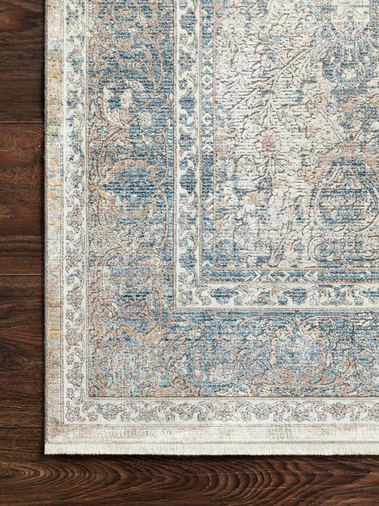 Loloi Gemma GEM-02 Sky/Ivory Area Rug Corner