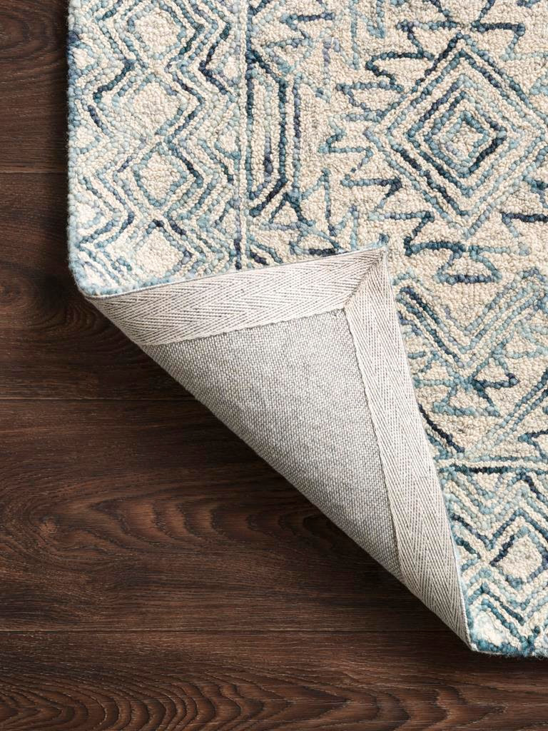 北欧ヴィンテージ Laila Seppä シンプカット ウールラグ リュイユ織 Loloi II Ziva ZV-03 Bluestone Area Rug - Carpetmart.com - Carpet