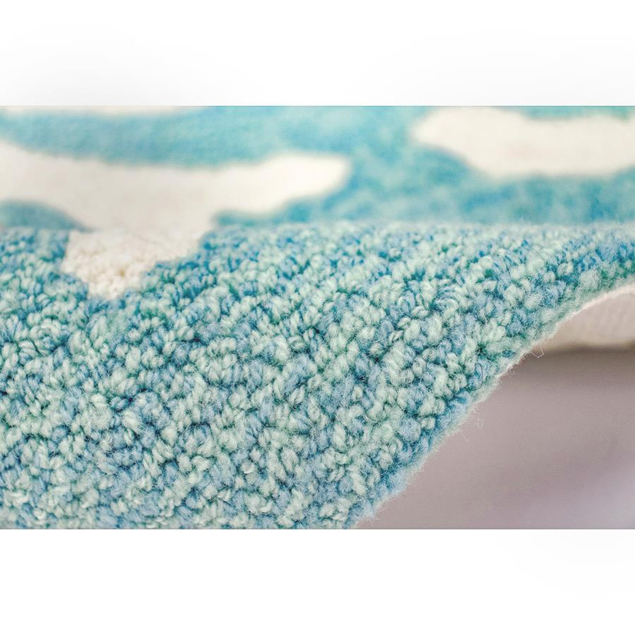 Liora Manne Capri 1620-04 Coral Border Aqua Area Rug Texture