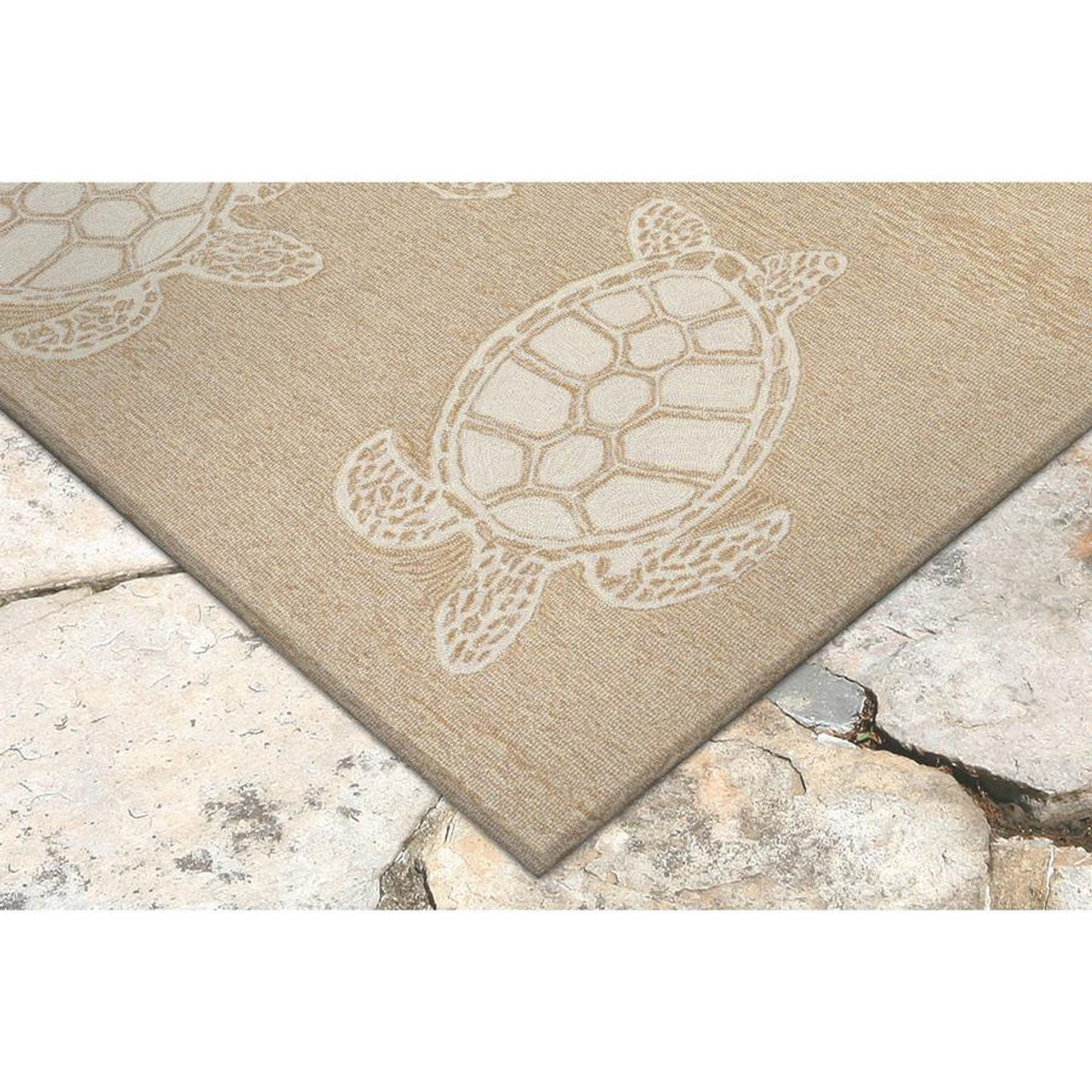 Liora Manne Capri 1634-12 Turtle Neutral Area Rug Corner