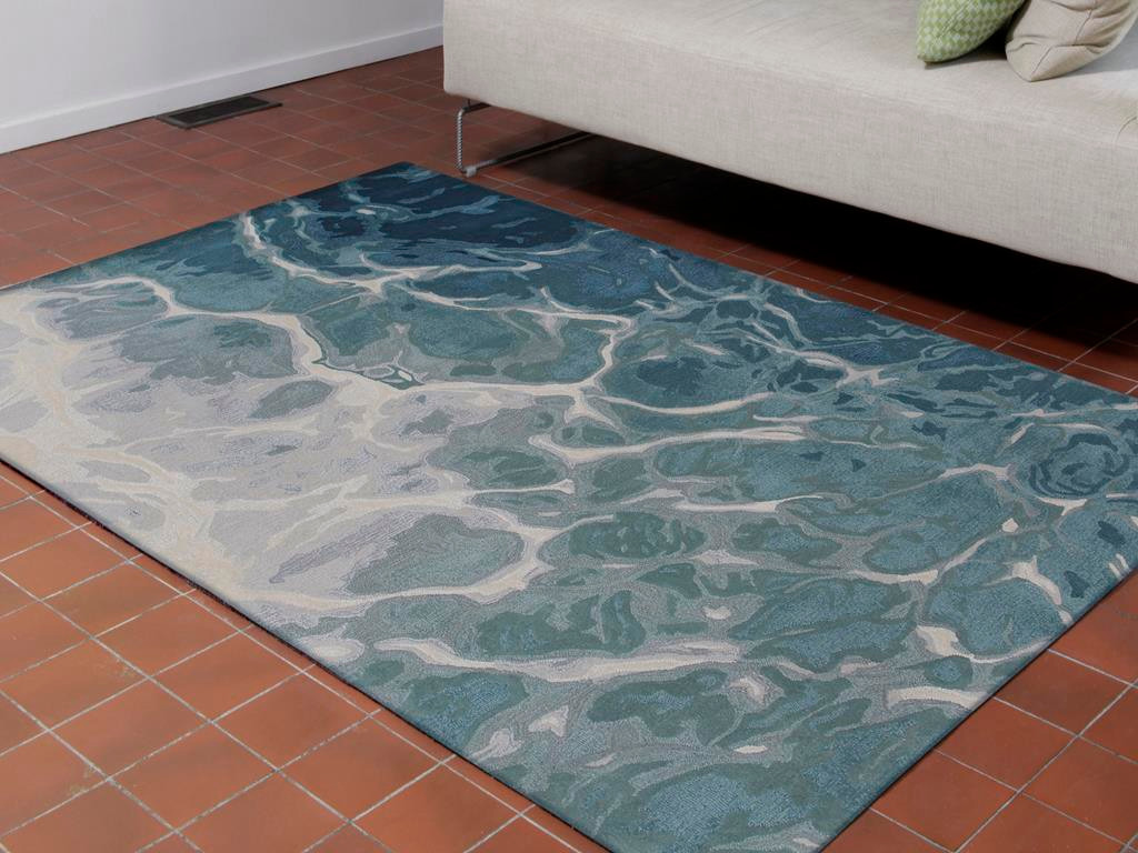 Liora Manne Corsica 9146-03 Water Blue Area Rug Room Scene