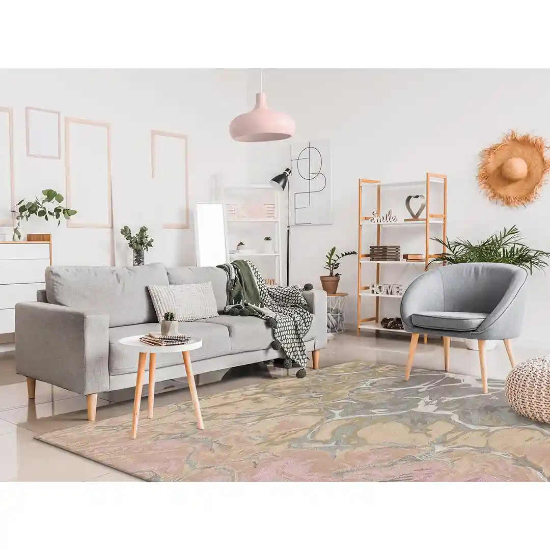 Liora Manne Corsica 9146-37 Water Blush Area Rug Room Scene