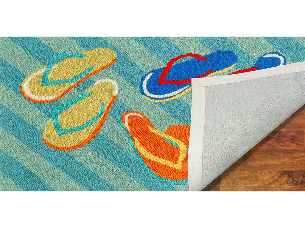 Liora Manne Frontporch 1405/03 Flip Flops Blue Area Rug