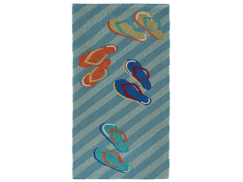 Liora Manne Frontporch 1405/03 Flip Flops Blue Area Rug Carpetmart
