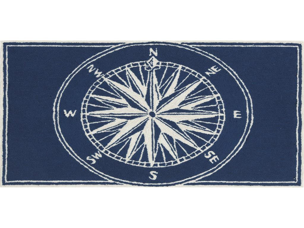 Liora Manne Frontporch 1447/33 Compass Blue Area Rug