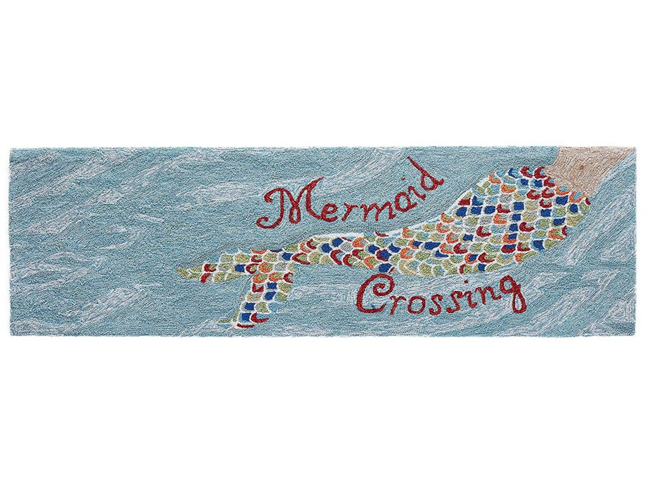 Liora Manne Frontporch 1448-03 Mermaid Crossing Water Runner Area Rug