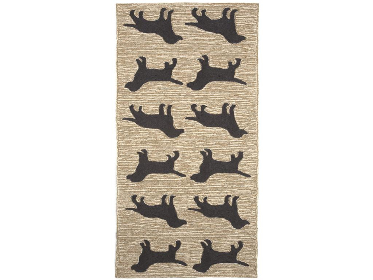 Liora Manne Frontporch 1467-48 Doggies Black Runner Area Rug