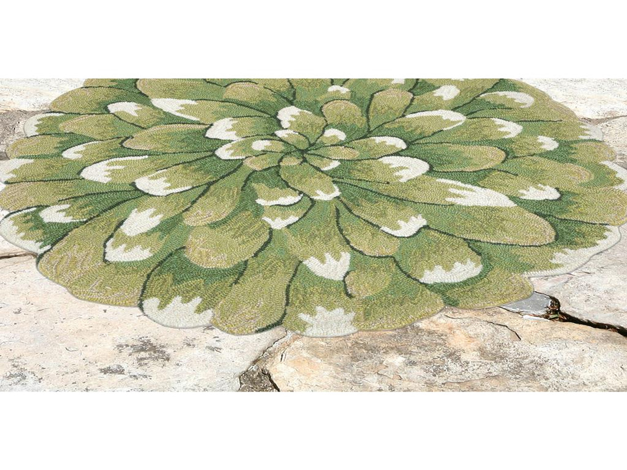 Liora Manne Frontporch 1828-06 Mum Green Area Rug Corner