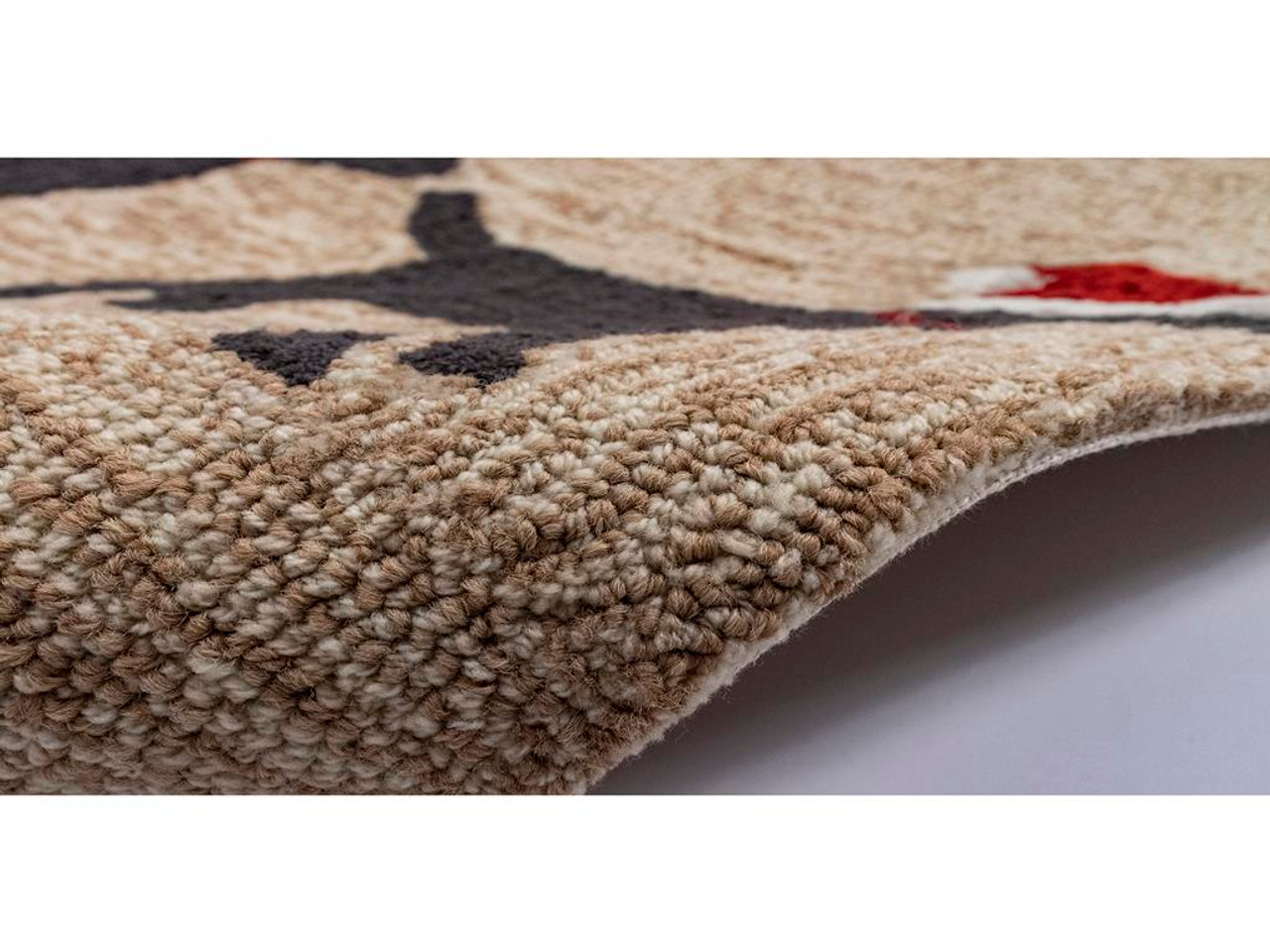 Liora Manne Frontporch 1857-12 3 Dogs Christmas Neutral Area Rug Texture