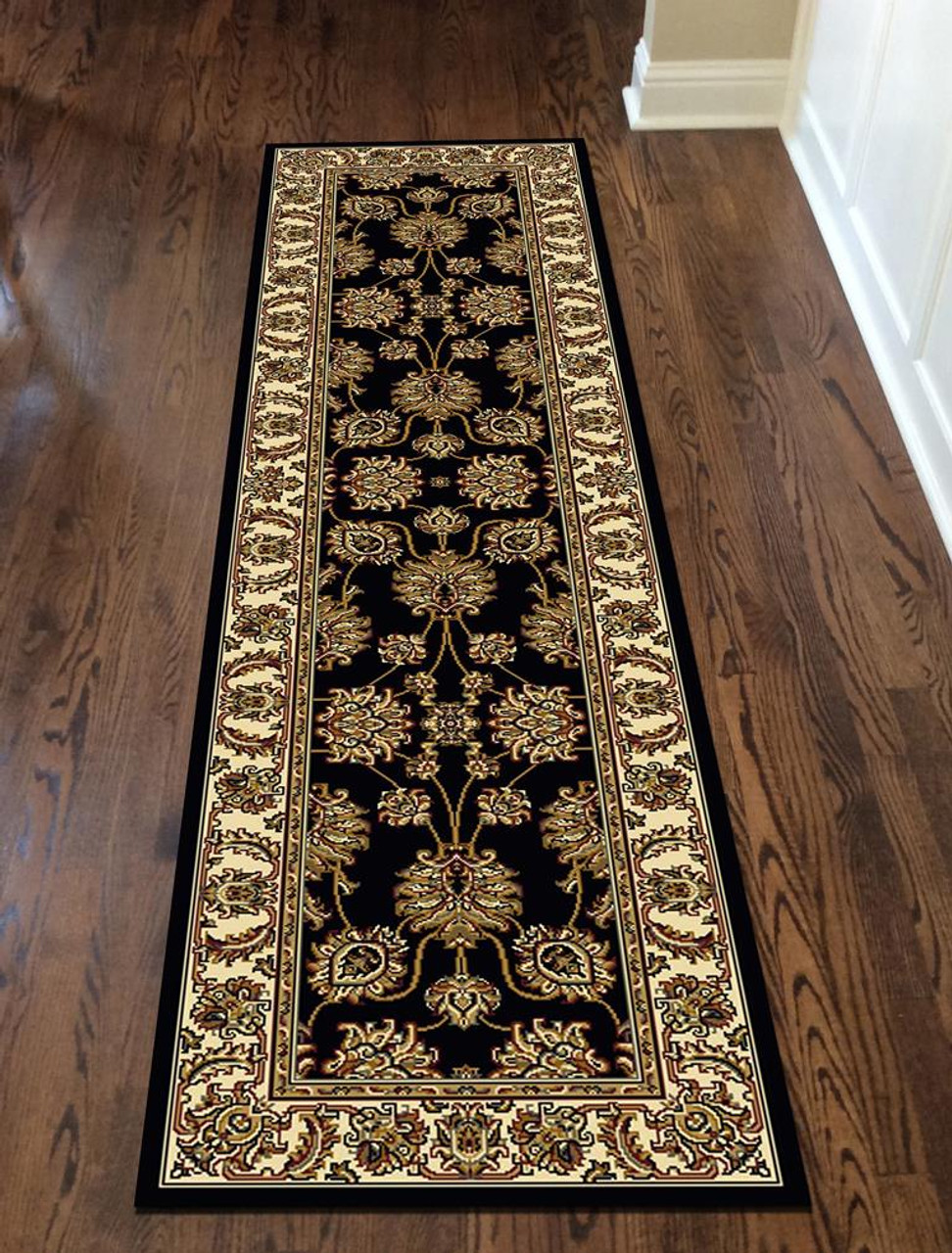 Radici Noble 1330 Black Runner Area Rug Room Scene