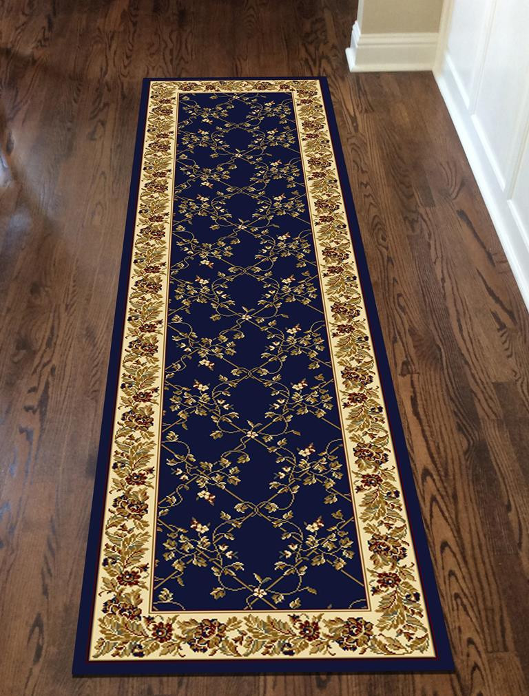 Radici Noble 1427 Navy Runner Area Rug Room Scene