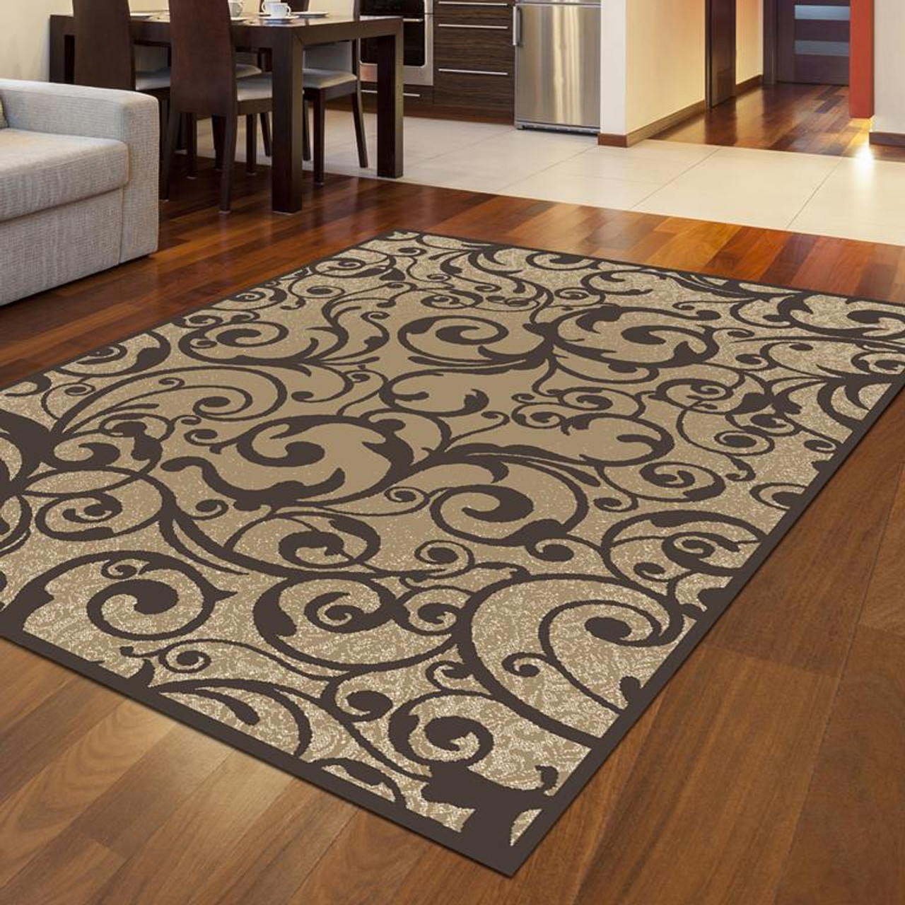 Radici Pisa 1845 Beige Area Rug Room Scene
