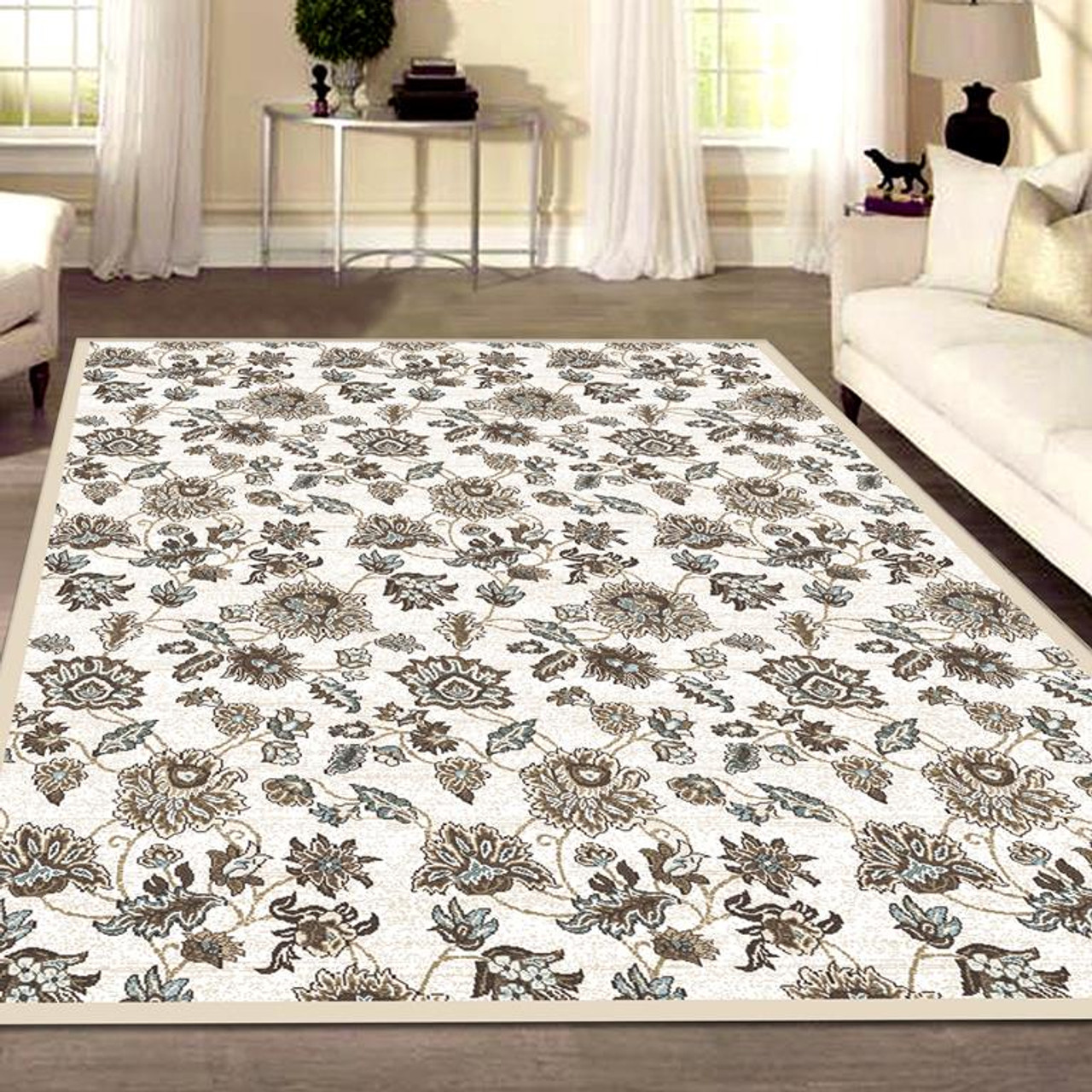 Radici Pisa 3475 Bone Area Rug Room Scene