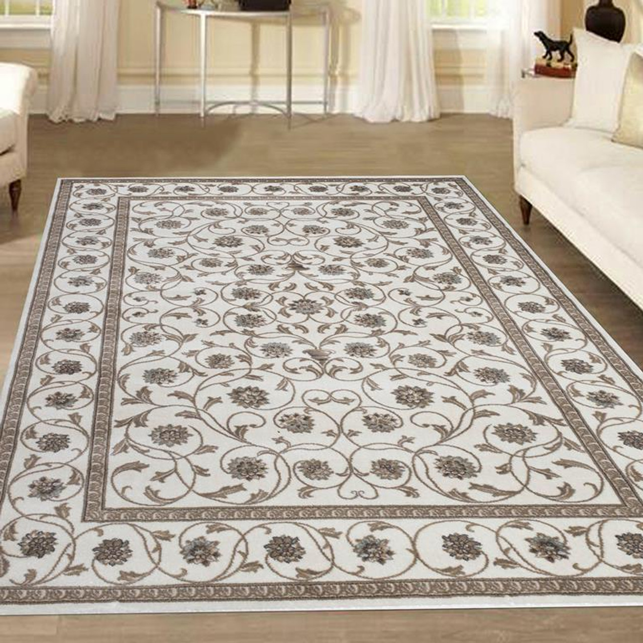 Radici Pisa 3743 Bone Area Rug Room Scene