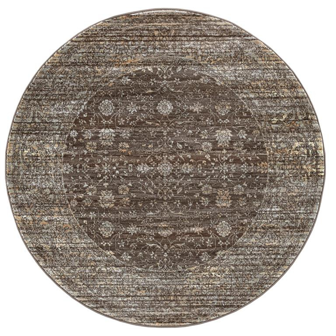 Radici Seriate 500 Lt. Brown Round Area Rug