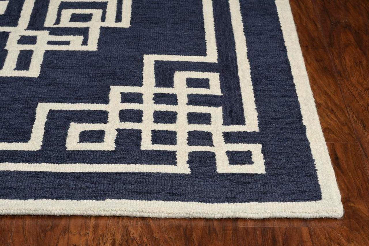 Kas Gramercy 1613 Navy/Ivory Maysville Area Rug Corner