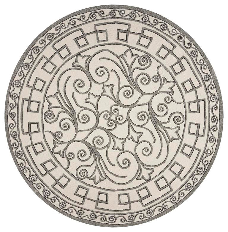 Kas Harbor 4246 Ivory/Grey Irongate Round Area Rug