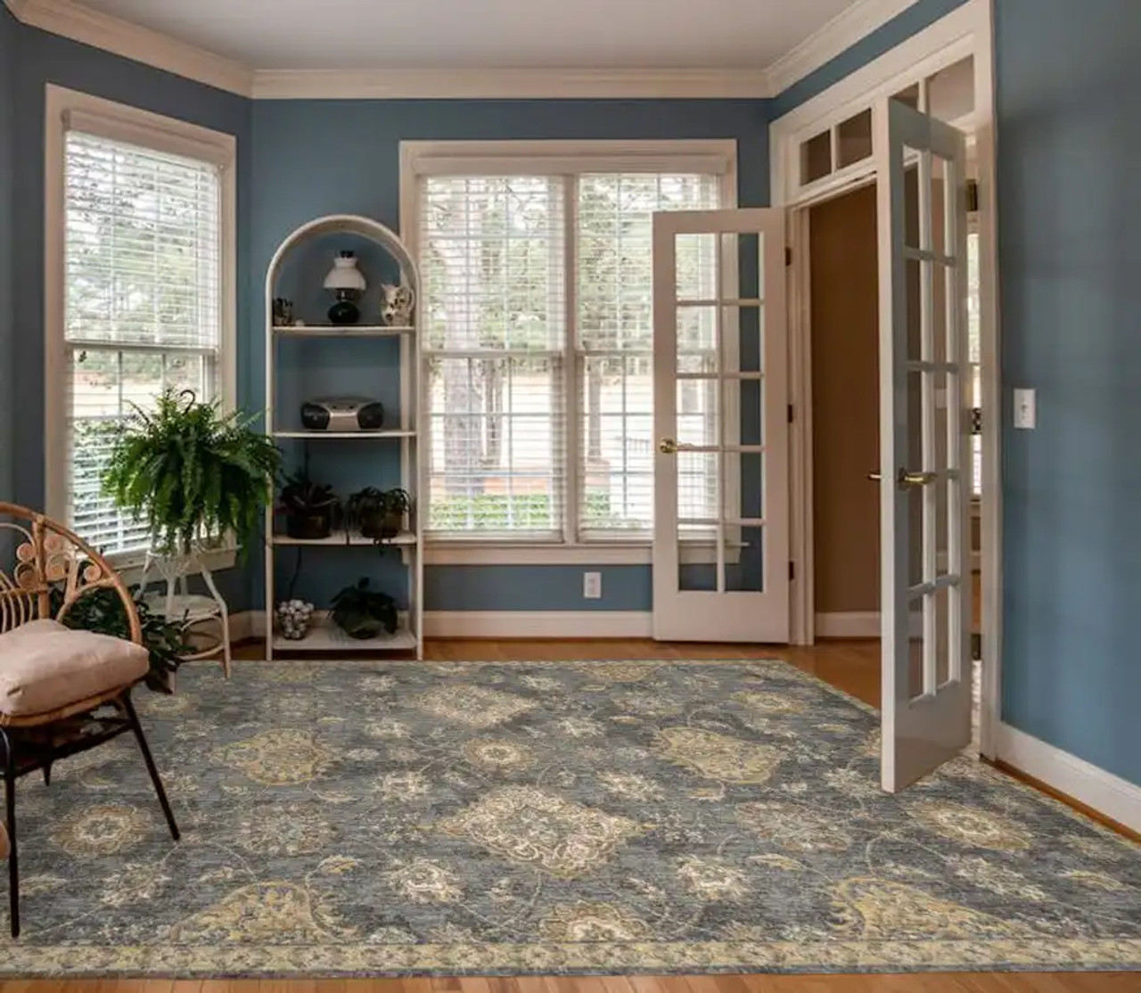 Kas Ria 6822 Slate Grey Sofia Area Rug Room Scene