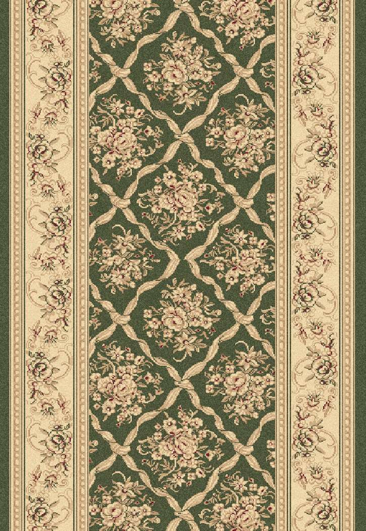 Dynamic Rugs Legacy 58018-440 Green 2'7" Wide Hall and Stair Runner