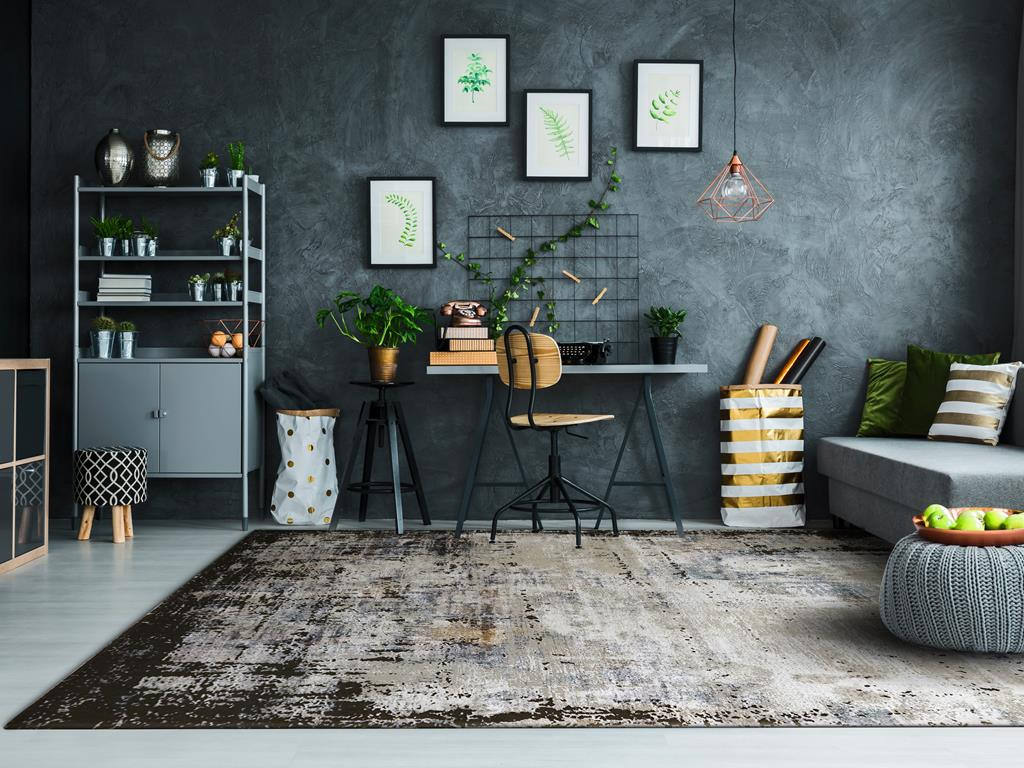 Dynamic Rugs Million 5843-995 Grey Area Rug Room Scene