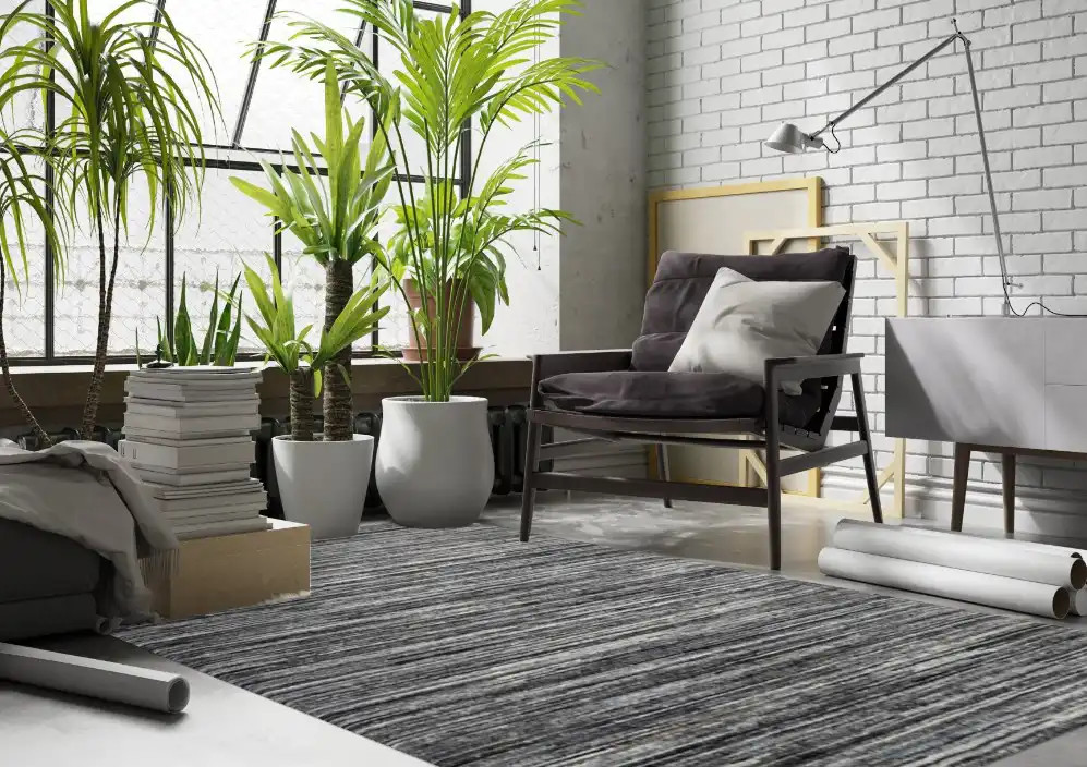 Loloi Brandt BRA-01 Grey/Slate Area Rug Room Scene