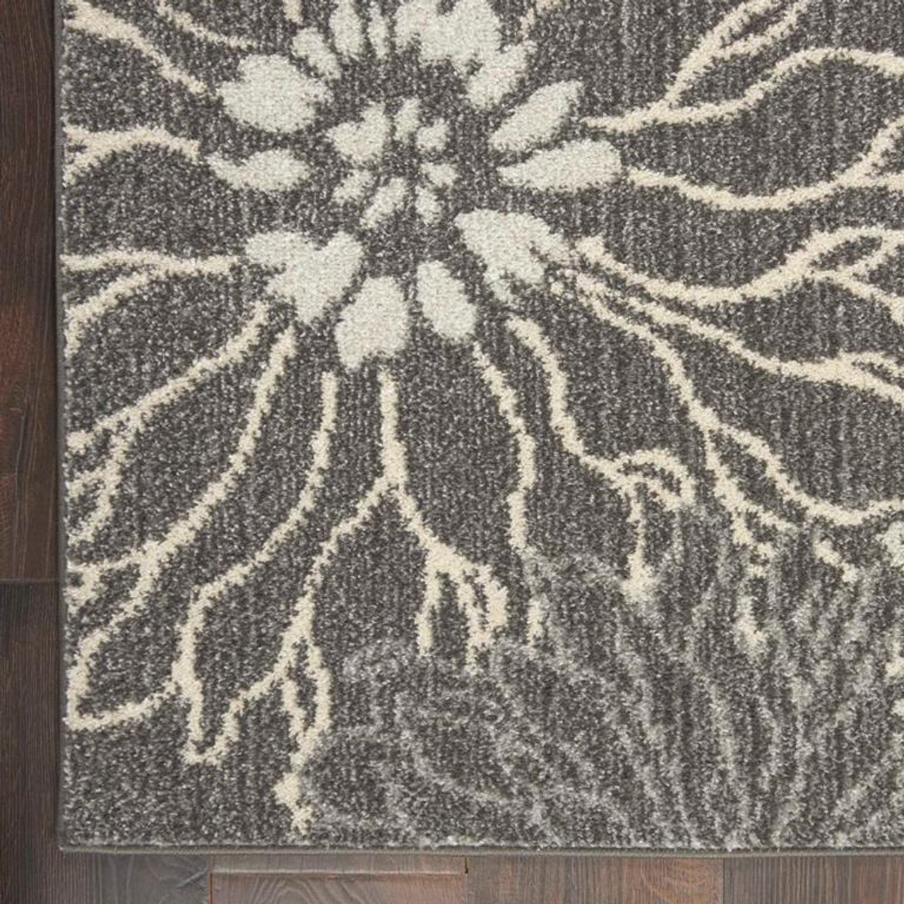Nourison Passion PSN17 Charcoal/Blue Area Rug Corner
