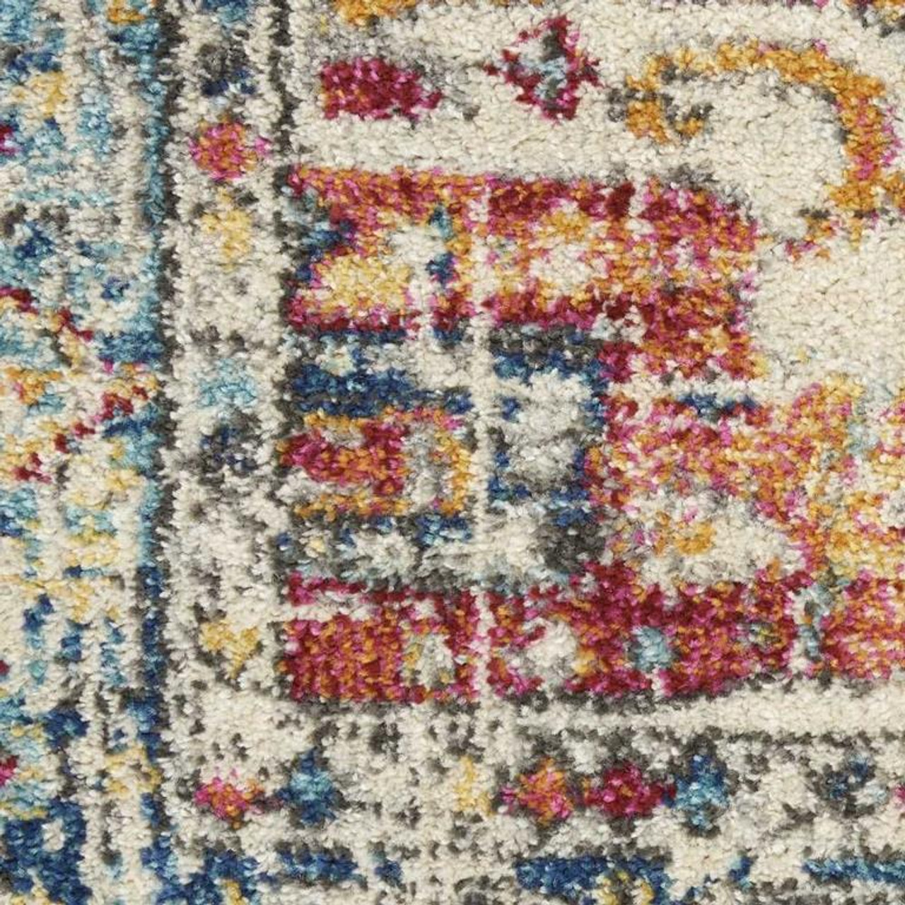 Nourison Passion PSN23 Ivory/Light Blue Area Rug Detail