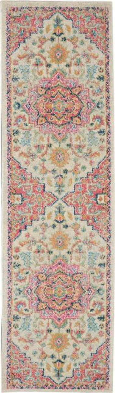 Nourison Passion PSN25 Ivory/Pink Runner Area Rug