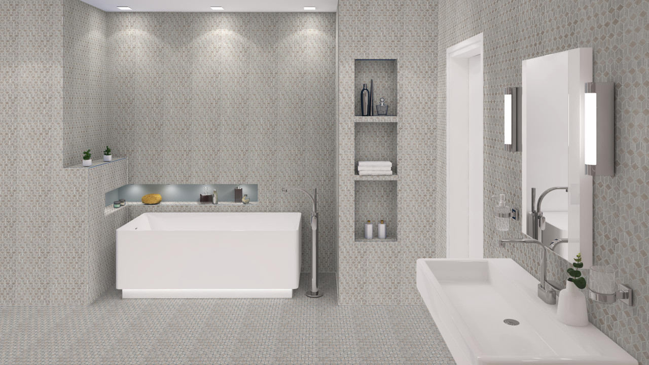 ARS82 Arctic Frozen Lake Mosaic Tile ARS82 Arctic Frozen Lake Mosaic Tile