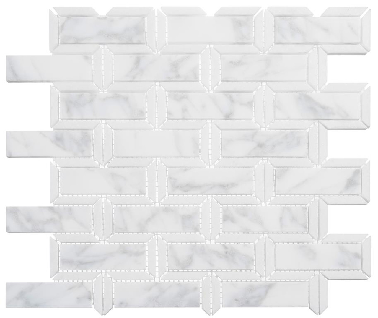 【CLASSICO】 Mezzo Stadium White / FLCCDA2U35 Colosseum Italian Arcade Mosaic Tile - Carpet & Tile Mart
