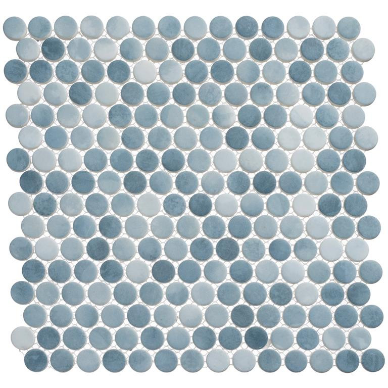 PLK66 Polka Dots Seashore Waves Mosaic Tile - Carpet & Tile Mart