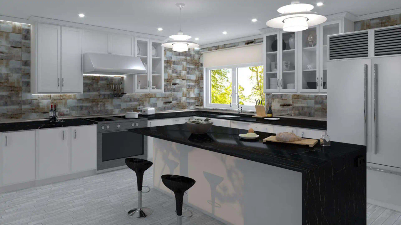 YSM081 Yosemite Coyote Blue Mosaic Tile Product Image Room Scene 2