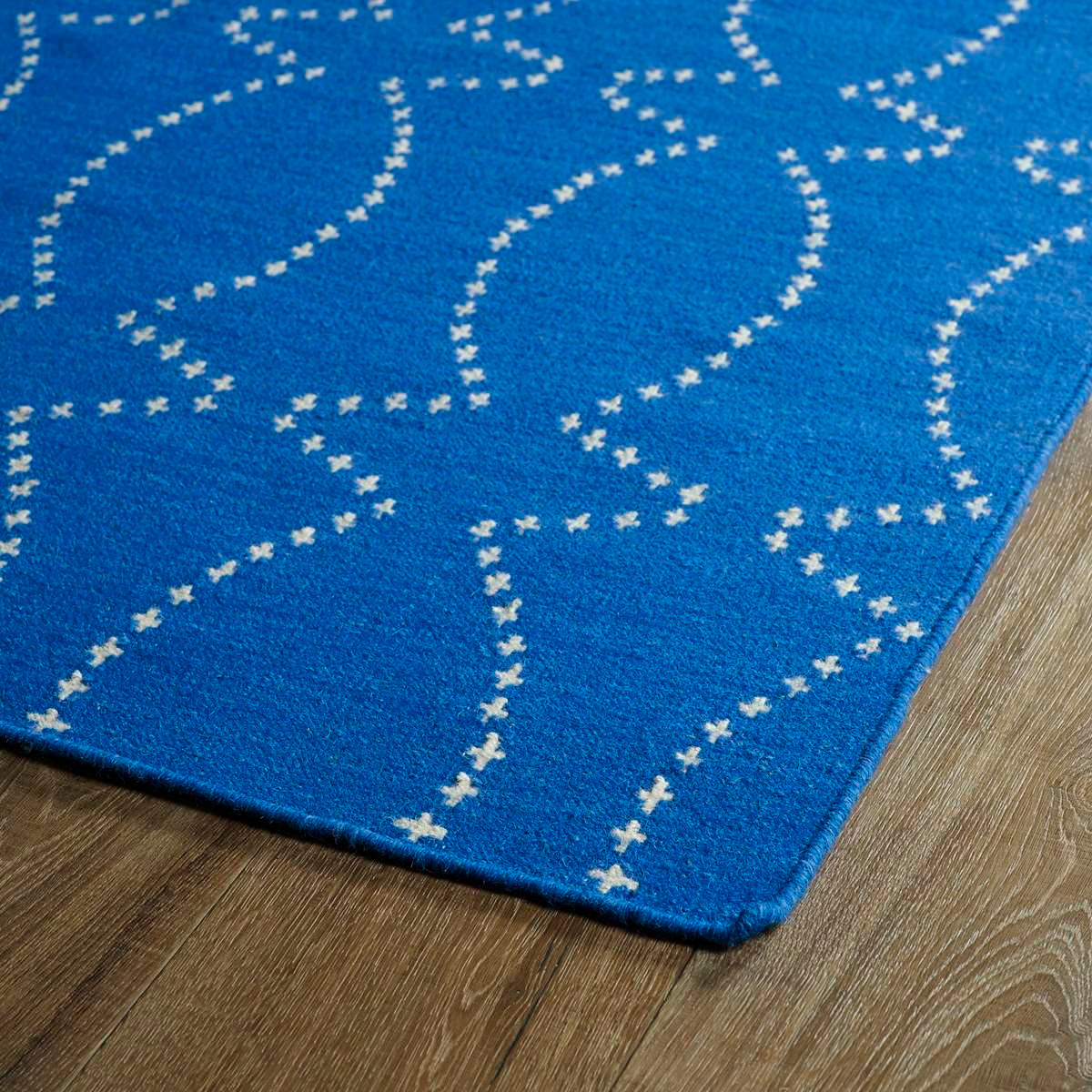 Glam GLA07-17 Blue Area Rug Corner