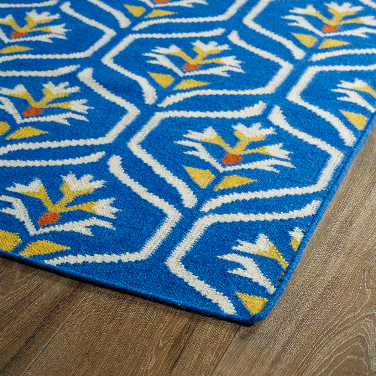 Glam GLA08-17 Blue Area Rug Corner