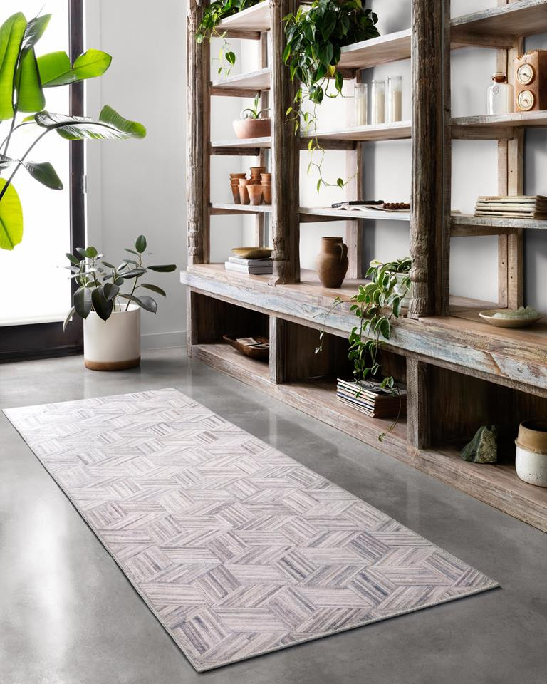 Loloi II Maddox MAD-07 Lt Grey/Ivory Runner Area Rug Room Scene