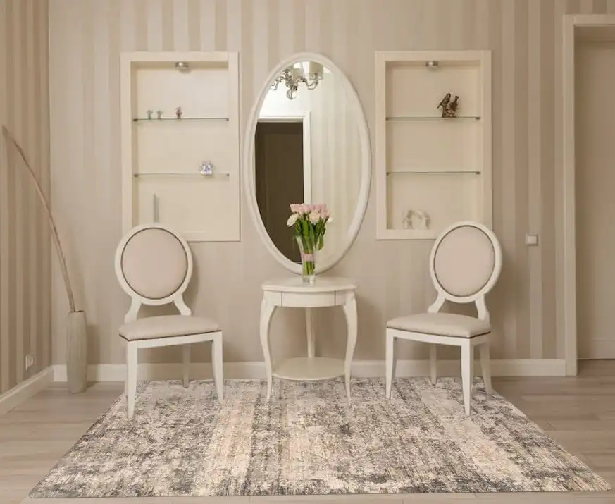 Loloi Homage HOM-01 Graphite/Beige Area Rug Room Scene