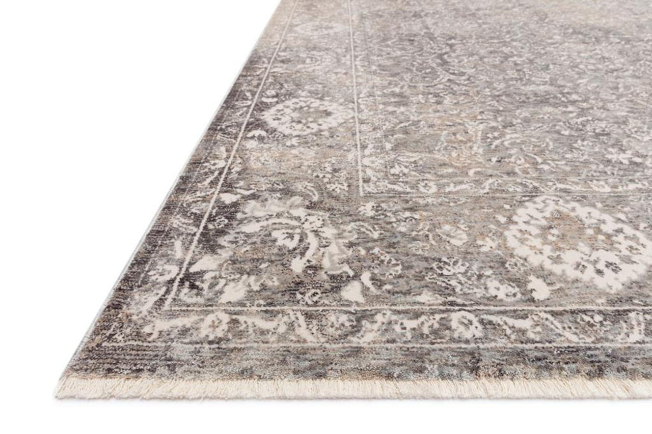 Loloi Homage HOM-03 Stone/Ivory Area Rug Angle