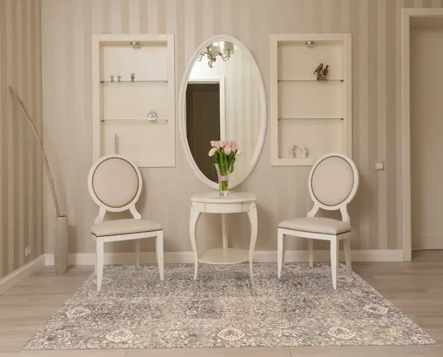 Loloi Homage HOM-03 Stone/Ivory Area Rug Room Scene