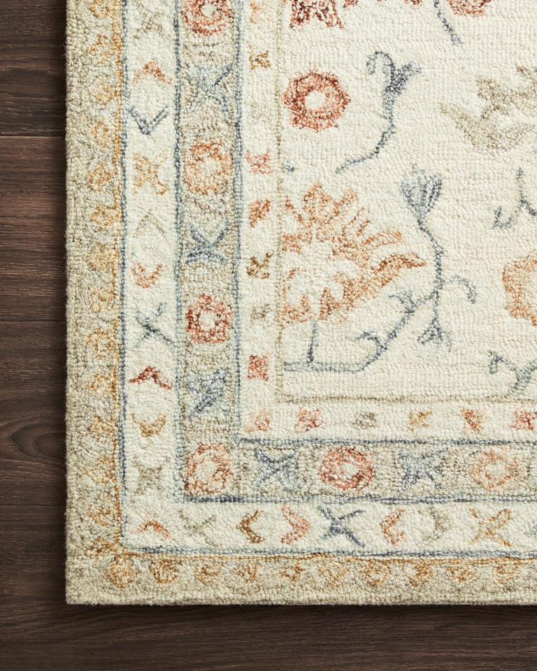 Loloi Norabel NOR-03 Ivory/Rust Area Rug Corner